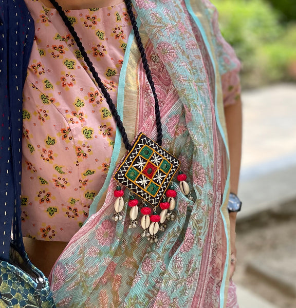 Handcrafted Embroidered long necklace