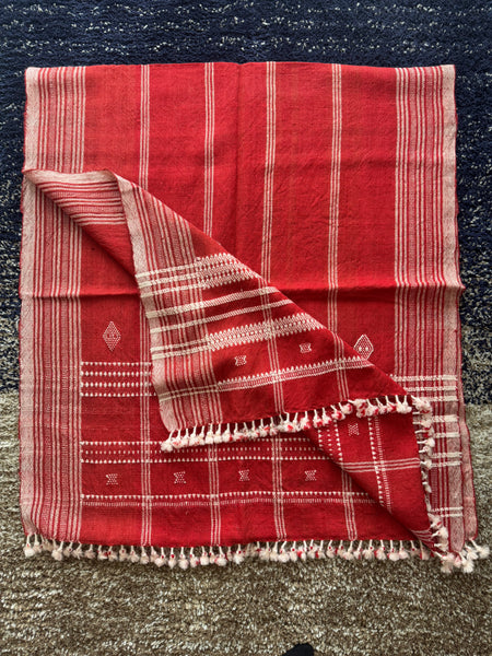 DESI WOOL (sheep wool) NATURAL DYED HAND WOVEN BHUJODI SHAWL