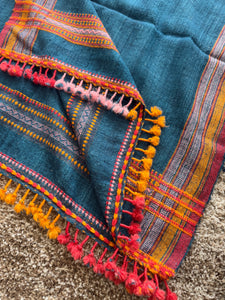 DESI WOOL (sheep wool) NATURAL DYED HAND WOVEN BHUJODI SHAWL