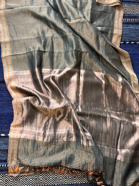 Banaras Weave- Chiniya silk saree with woven zari stripes