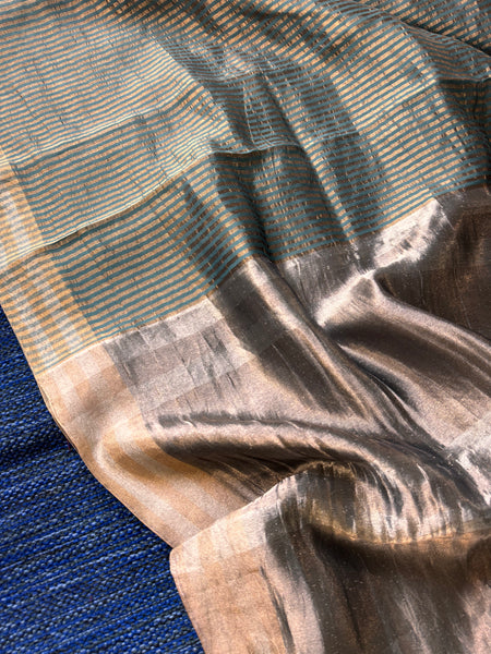Banaras Weave- Chiniya silk saree with woven zari stripes
