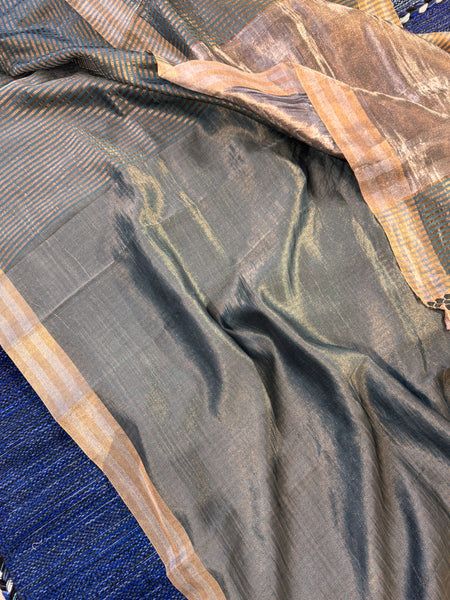 Banaras Weave- Chiniya silk saree with woven zari stripes