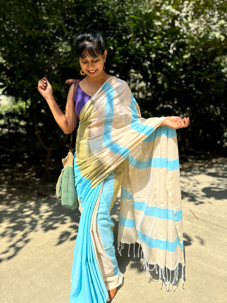 Handloom woven cotton saree