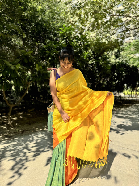 Handloom woven cotton saree