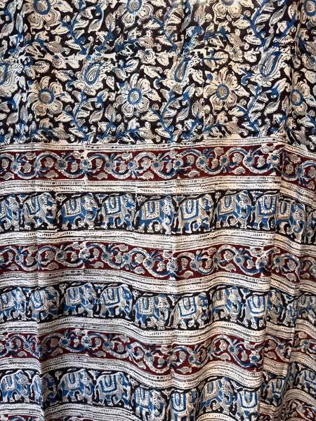 Modal Silk - Kalamkari hand block Printed Saree