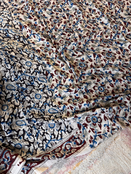 Modal Silk - Kalamkari hand block Printed Saree