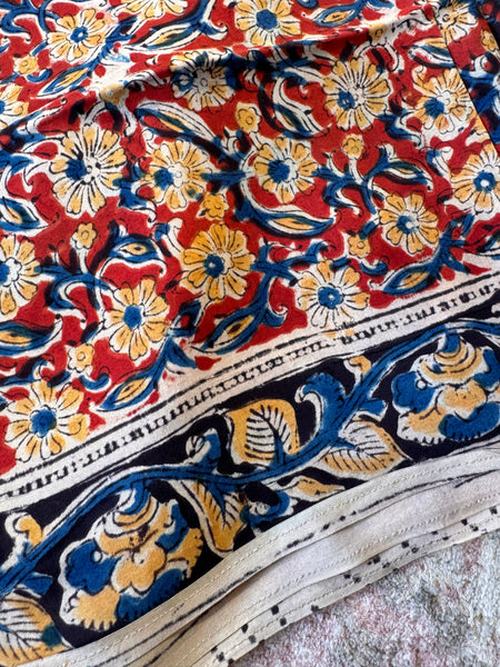 Modal Silk - Kalamkari hand block Printed Saree