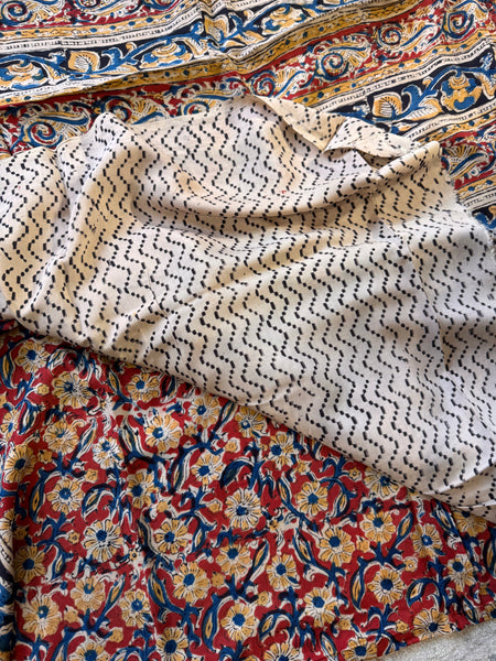 Modal Silk - Kalamkari hand block Printed Saree