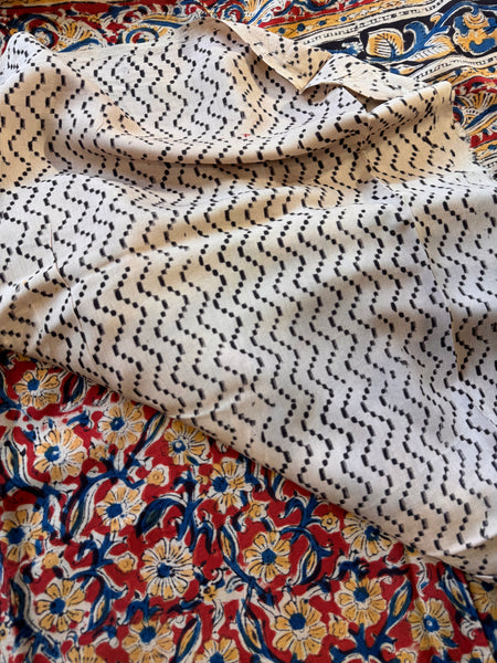 Modal Silk - Kalamkari hand block Printed Saree
