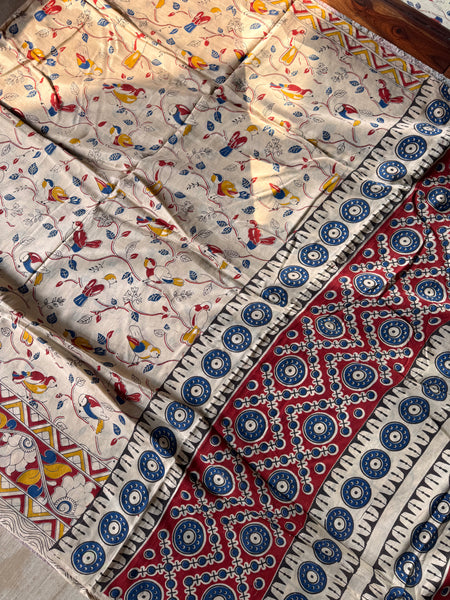 Kalamkari - Printed Bangalore Silk Saree