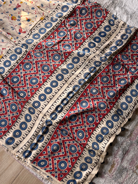 Kalamkari - Printed Bangalore Silk Saree