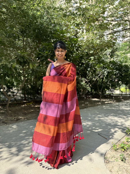 Handloom woven cotton saree