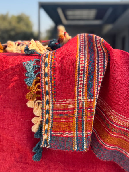 DESI WOOL (sheep wool) NATURAL DYED HAND WOVEN BHUJODI SHAWL