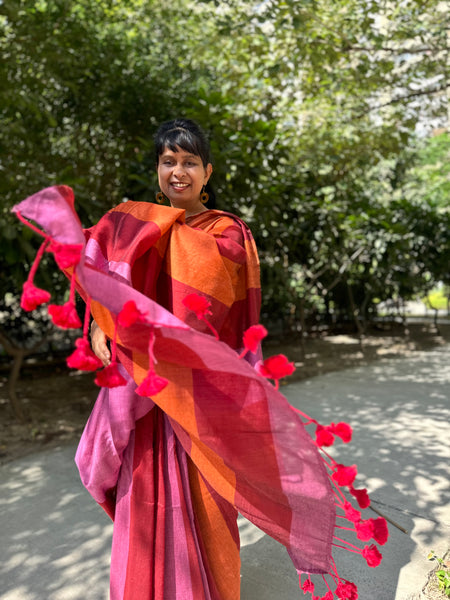 Handloom woven cotton saree