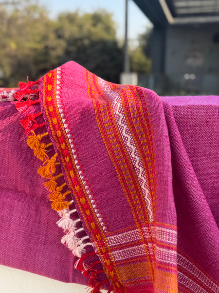 DESI WOOL (sheep wool) NATURAL DYED HAND WOVEN BHUJODI SHAWL