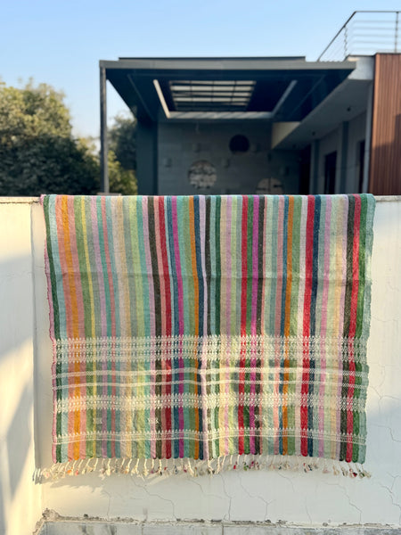 DESI WOOL (sheep wool) NATURAL DYED HAND WOVEN BHUJODI SHAWL