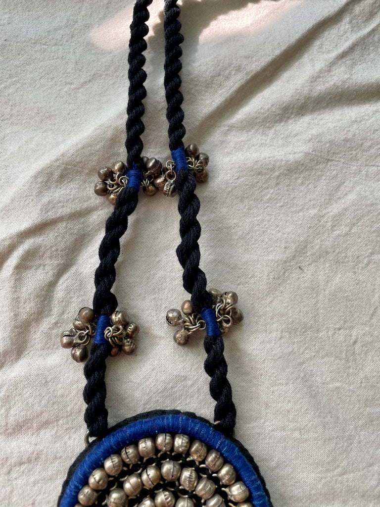 Blue Handcrafted Embroidered long necklace - ghoongroo – Soovos