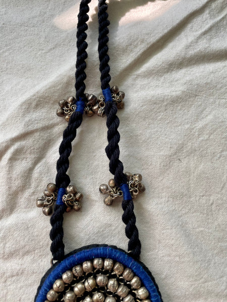 Blue Handcrafted Embroidered long necklace - ghoongroo
