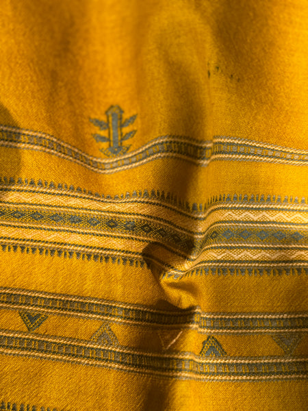 Mustard - Kutch Bhujodi Handwoven Merino Wool Shawl, Very Soft