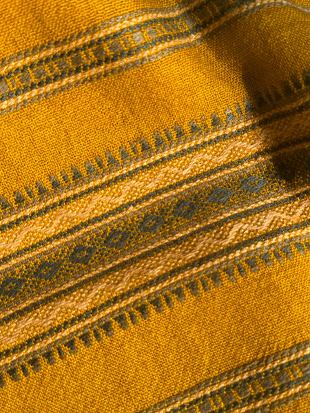 Mustard - Kutch Bhujodi Handwoven Merino Wool Shawl, Very Soft
