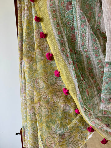 Forest Bloom - kota Doria Saree