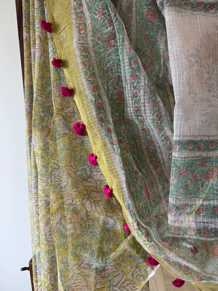 Forest Bloom - kota Doria Saree