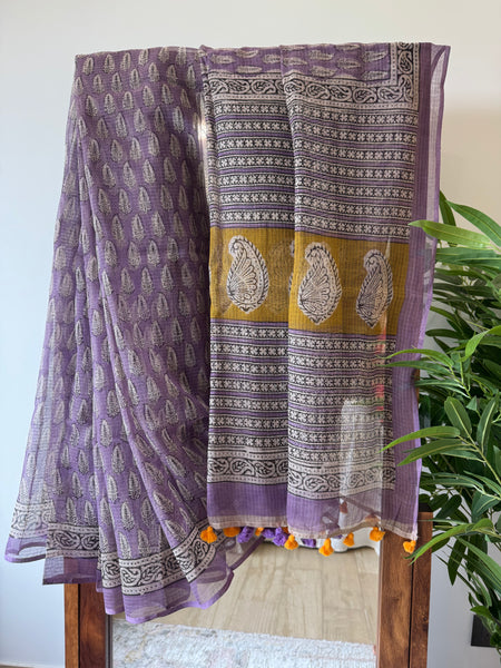 Orchid Glow - kota Doria Saree