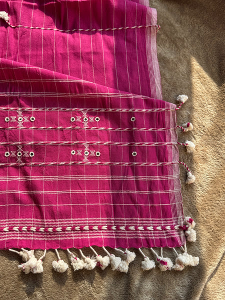 Viraasat - Bhujodi handwoven organic kala cotton stole