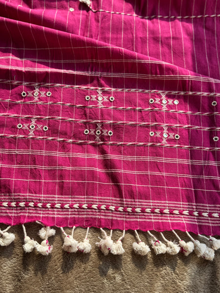 Viraasat - Bhujodi handwoven organic kala cotton stole