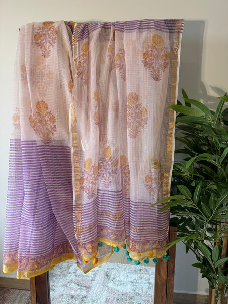 Violet frost - kota Doria Saree