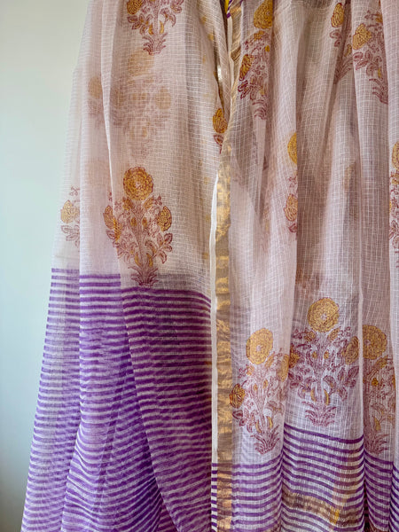Violet frost - kota Doria Saree