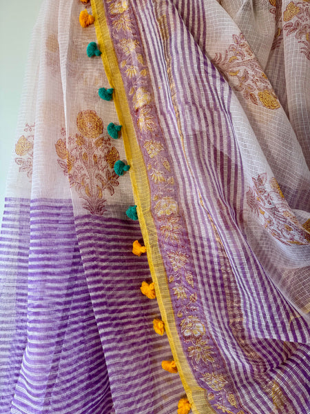 Violet frost - kota Doria Saree