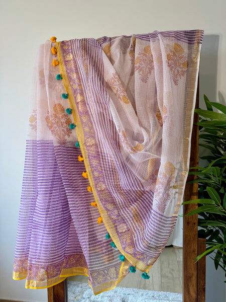 Violet frost - kota Doria Saree