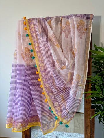Violet frost - kota Doria Saree