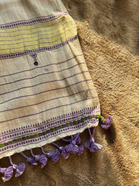Viraasat - Bhujodi handwoven organic kala cotton stole