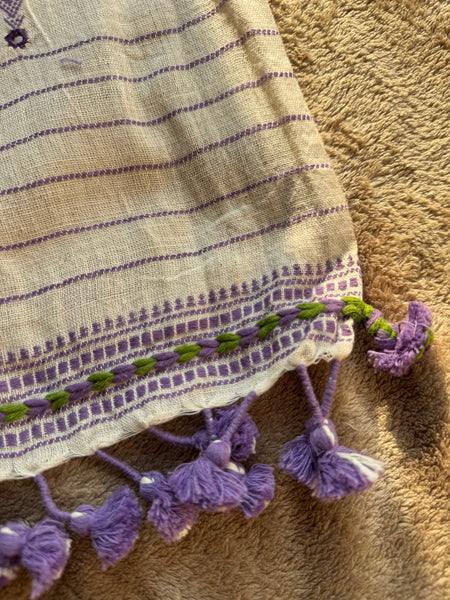 Viraasat - Bhujodi handwoven organic kala cotton stole