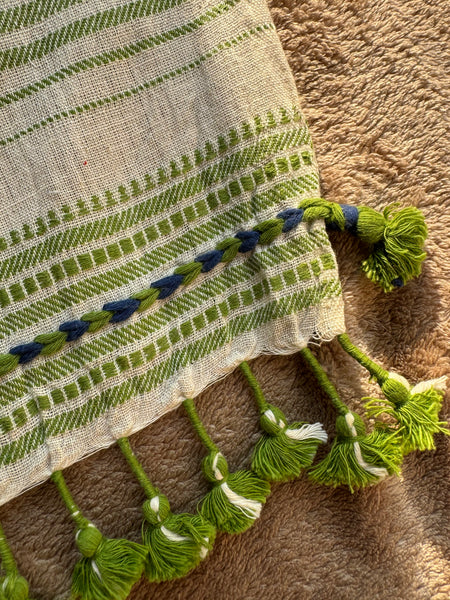 Viraasat - Bhujodi handwoven organic kala cotton stole