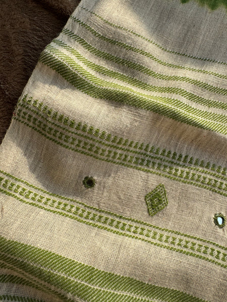 Viraasat - Bhujodi handwoven organic kala cotton stole