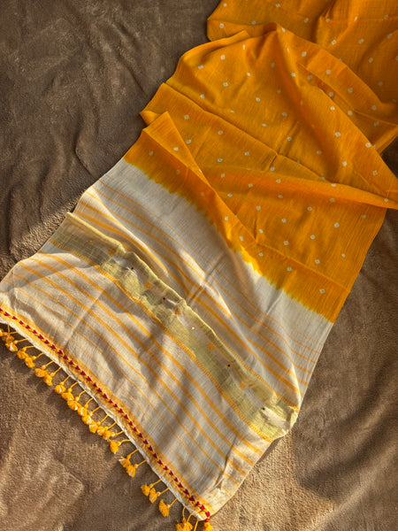 Viraasat - Bhujodi handwoven organic kala cotton stole