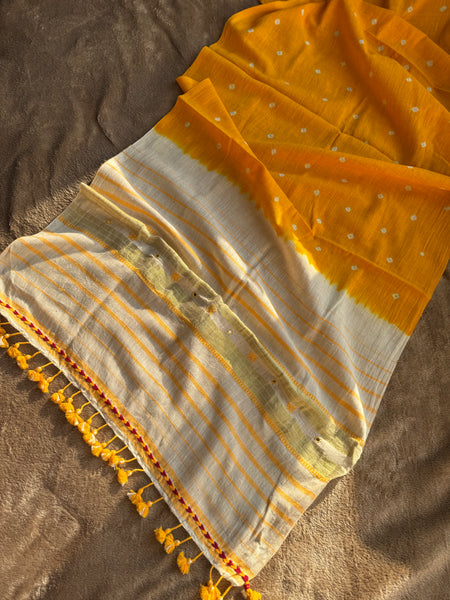 Viraasat - Bhujodi handwoven organic kala cotton stole