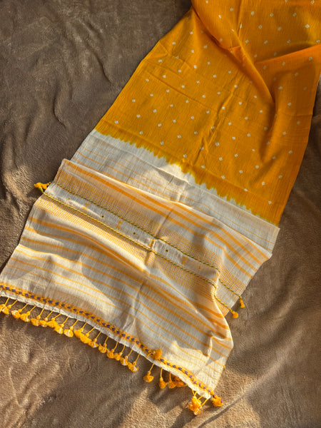 Viraasat - Bhujodi handwoven organic kala cotton stole
