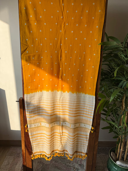 Viraasat - Bhujodi handwoven organic kala cotton stole