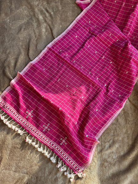 Viraasat - Bhujodi handwoven organic kala cotton stole