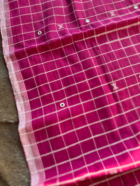 Viraasat - Bhujodi handwoven organic kala cotton stole