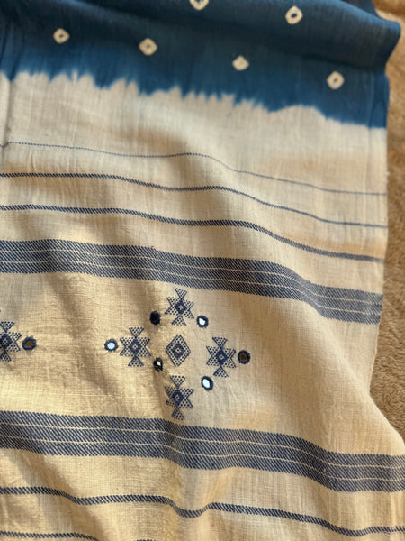 Viraasat - Bhujodi handwoven organic kala cotton stole