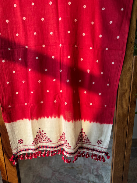 Viraasat - Bhujodi handwoven organic kala cotton stole