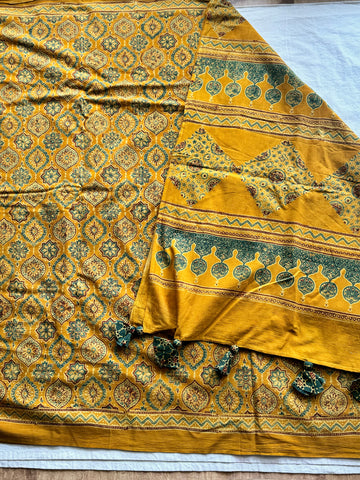Raksha - vegetable dyed Ajrakh cotton saree