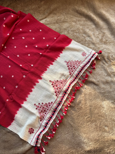 Viraasat - Bhujodi handwoven organic kala cotton stole