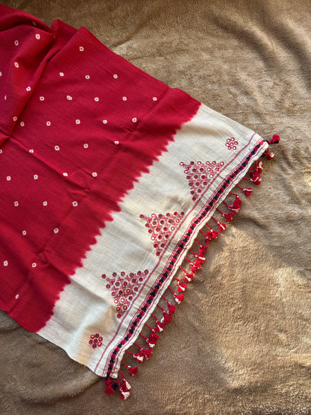 Viraasat - Bhujodi handwoven organic kala cotton stole