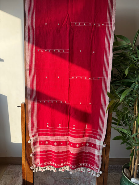 Viraasat - Bhujodi handwoven organic kala cotton stole